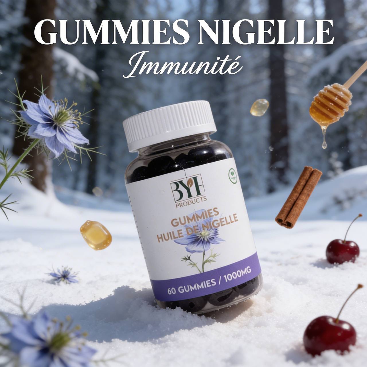 Gummies Huile de Nigelle – 60 Gummies / 1000 mg